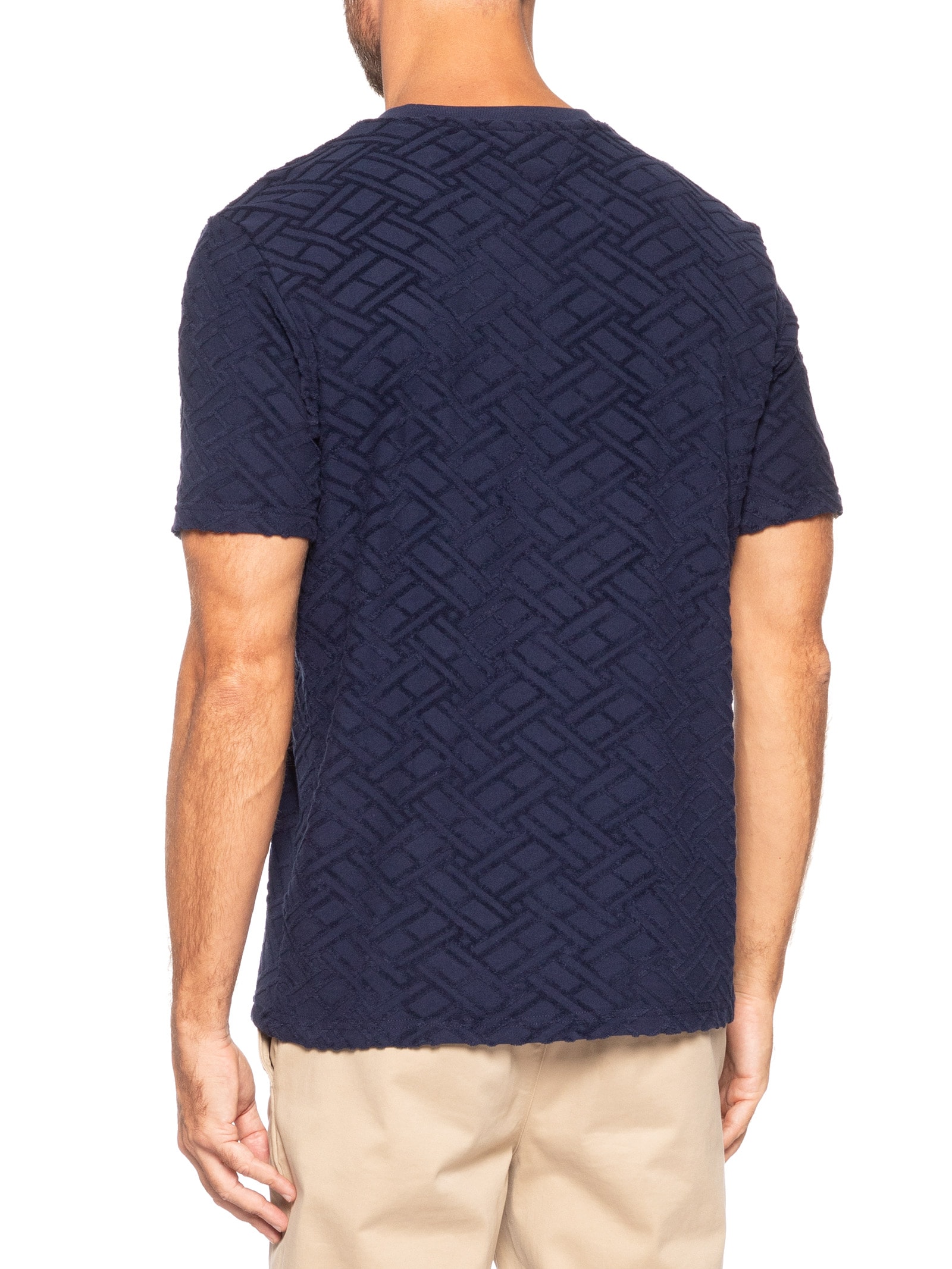 Camiseta Masculina Regular Fit Flag Jacquard Azul Tommy Hilfiger