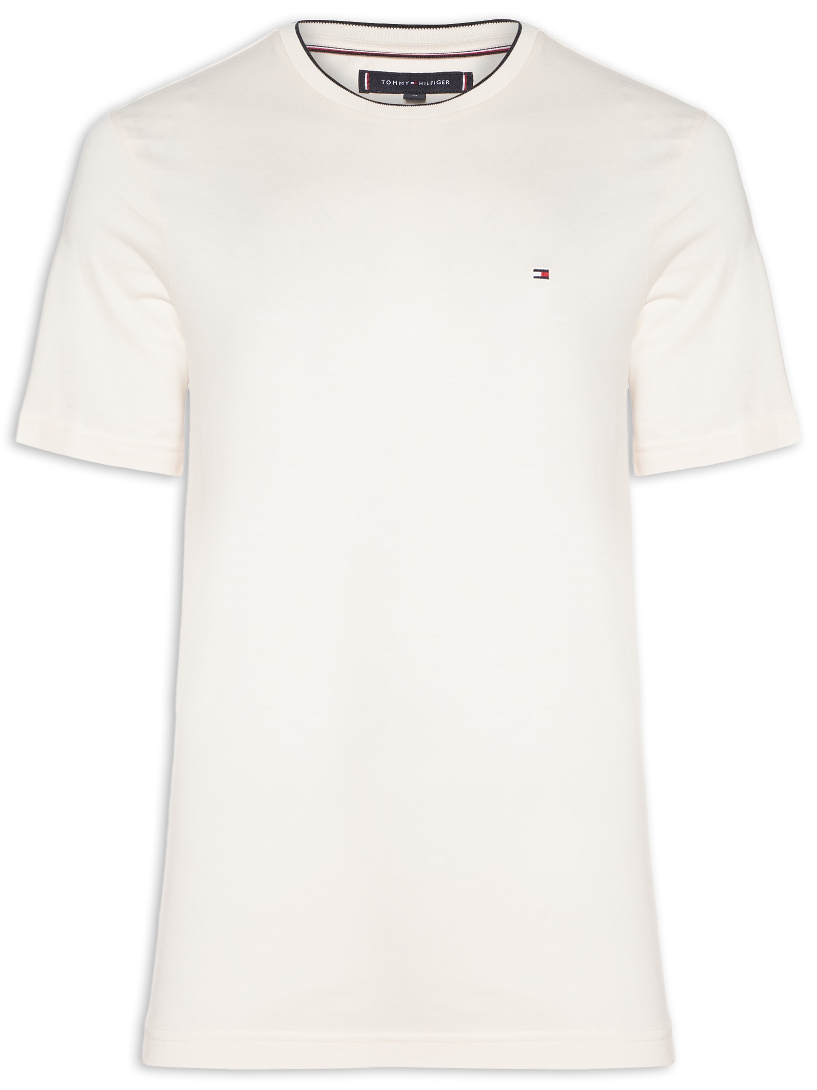 Camiseta Masculina Regular Fit Friso Gol Off White Tommy Hilfiger