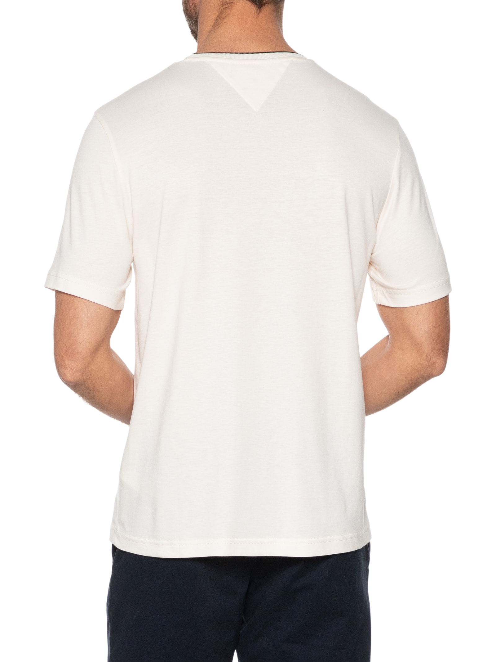 Camiseta Masculina Regular Fit Friso Gol Off White Tommy Hilfiger