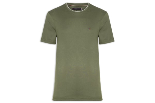 Camiseta Masculina Regular Fit Friso Gola Em Modal Sustentável - Verde
