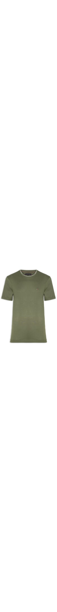 Camiseta Masculina Regular Fit Friso Gola Em Modal Sustentável - Verde