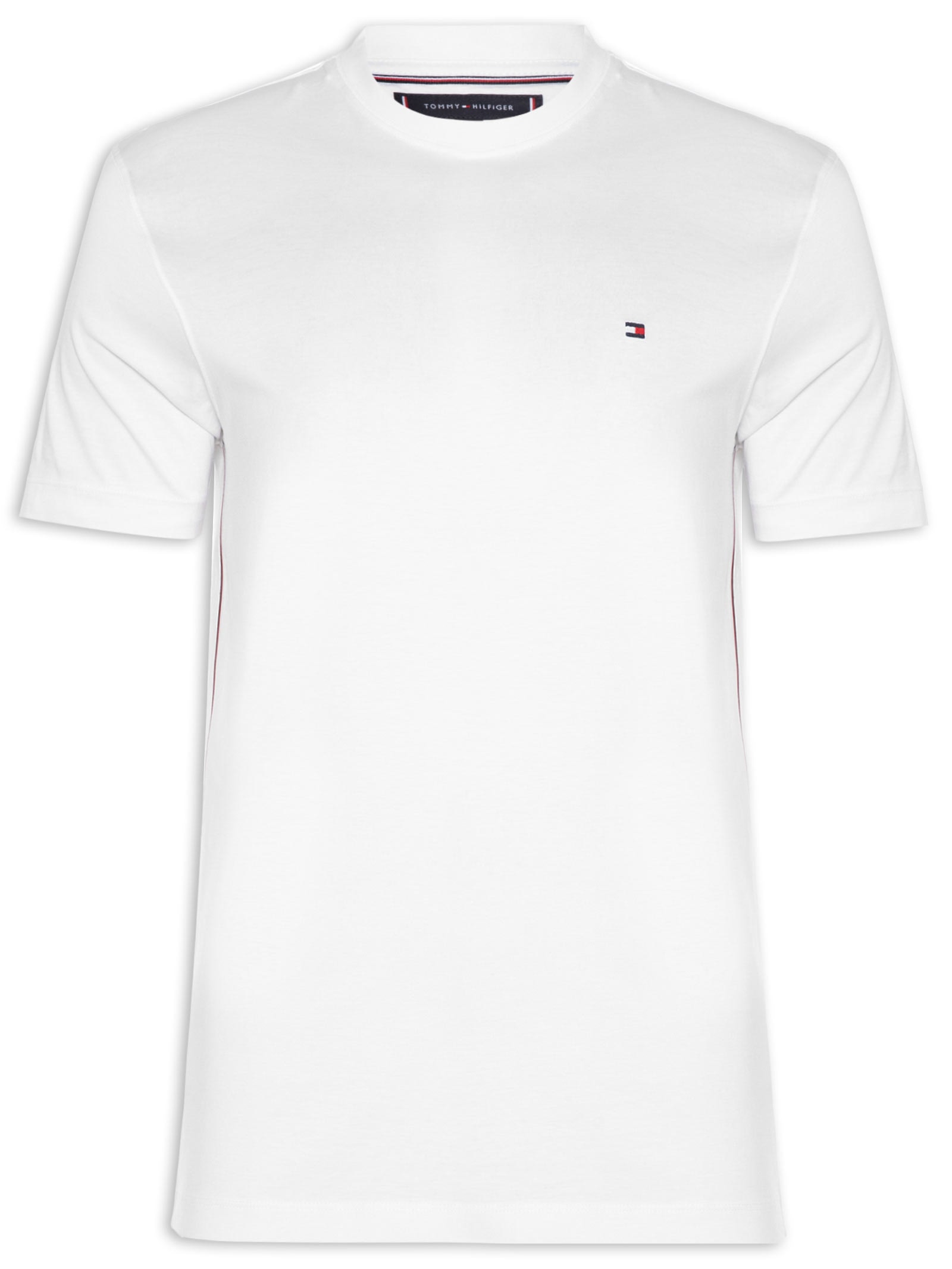 Camiseta Masculina Regular Fit Global Stripe Branco Tommy Hilfiger