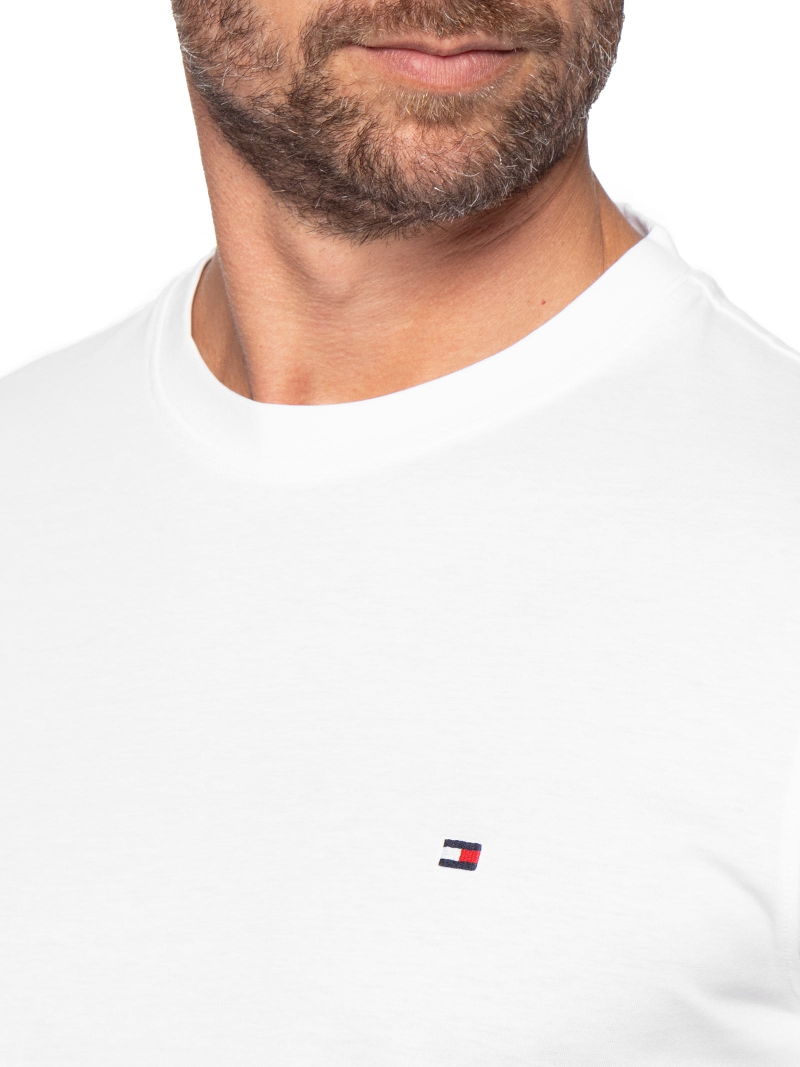 Camiseta Masculina Regular Fit Global Stripe Branco Tommy Hilfiger