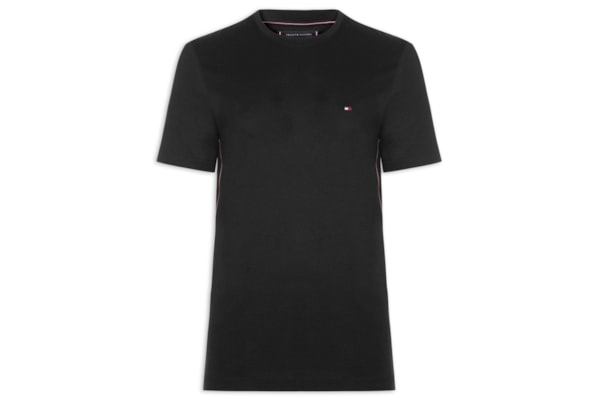 Camiseta Masculina Regular Fit Global Stripe - Preto