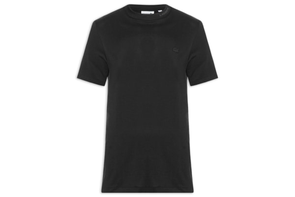Camiseta Masculina Regular Fit Gola Jacquard Ultra Light Piquet - Preto