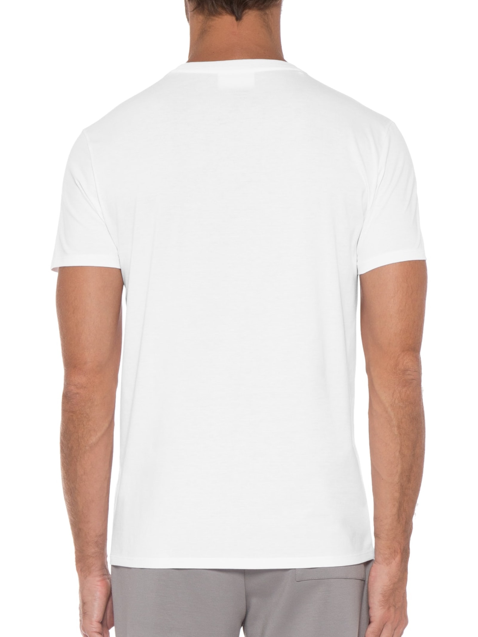 Camiseta Masculina Regular Fit Gola Redonda Em Algodão Pima Branco Lacoste