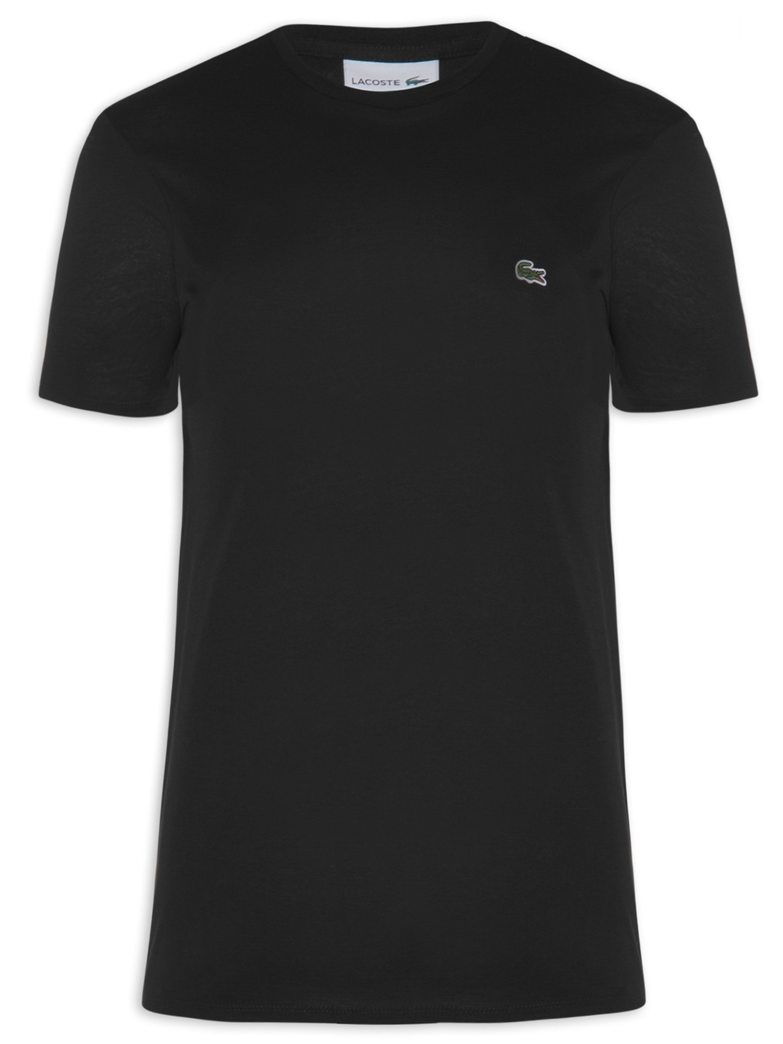 Camiseta Masculina Regular Fit Gola Redonda Em Algodão Pima Preto  Lacoste