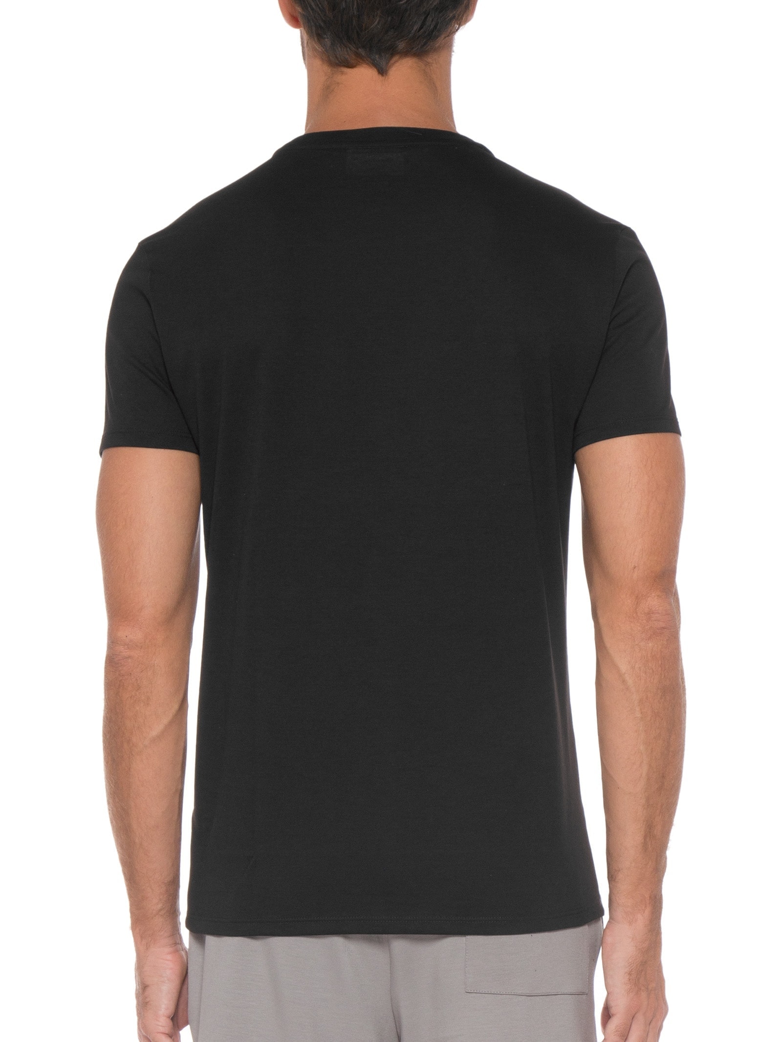 Camiseta Masculina Regular Fit Gola Redonda Em Algodão Pima Preto  Lacoste
