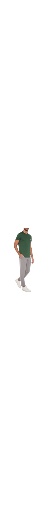 Camiseta Masculina Regular Fit Gola Redonda Em Algodão Pima - Verde