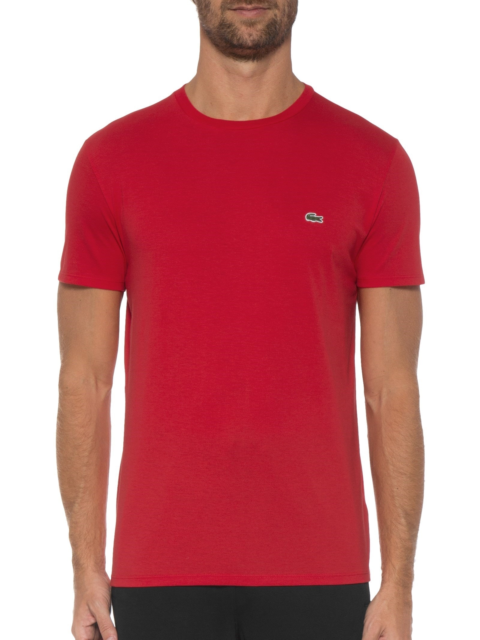 Lacoste - Camiseta Masculina Regular Fit Gola Redonda Em Algodão