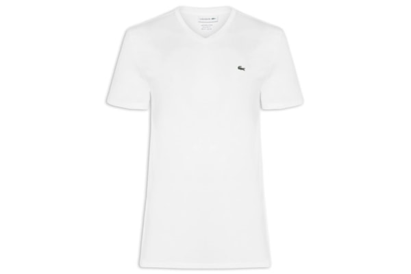 Camiseta Masculina Regular Fit Gola V Em Algodão Pima - Branco