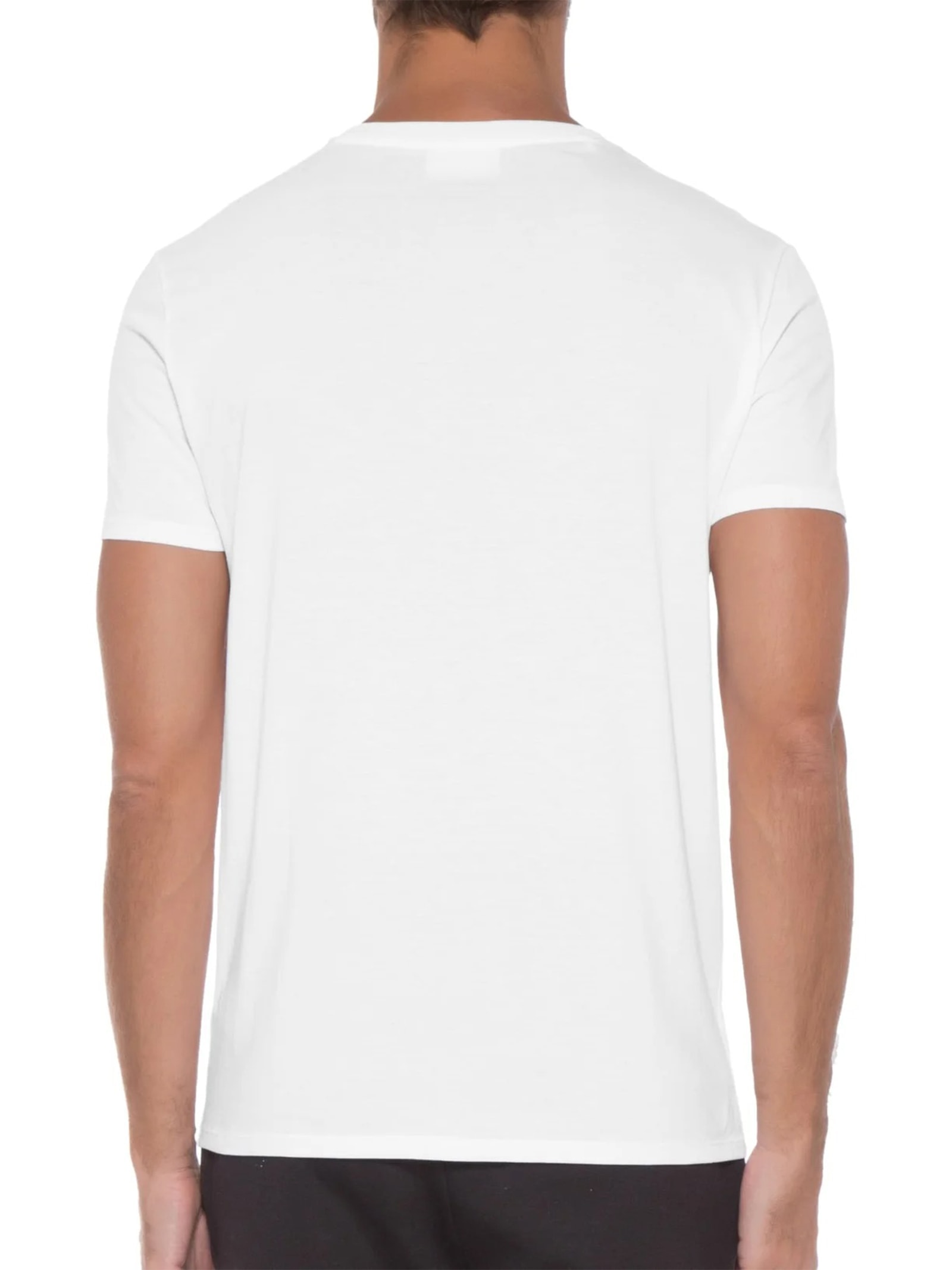 Camiseta Masculina Regular Fit Gola V Em Algodão Pima Branco Lacoste