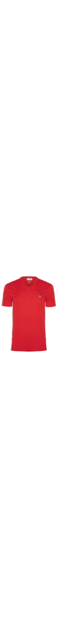 Camiseta Masculina Regular Fit Gola V Em Algodão Pima - Vermelho