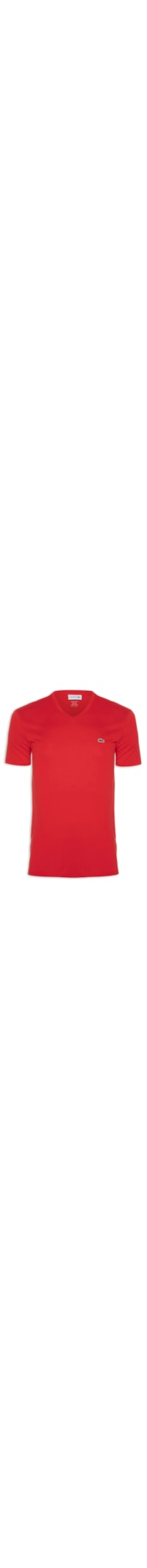 Camiseta Masculina Regular Fit Gola V Em Algodão Pima - Vermelho