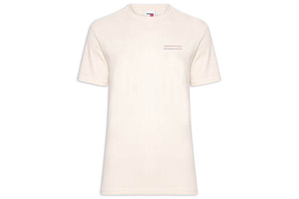 Camiseta Masculina Regular Fit Graphic Slub - Bege
