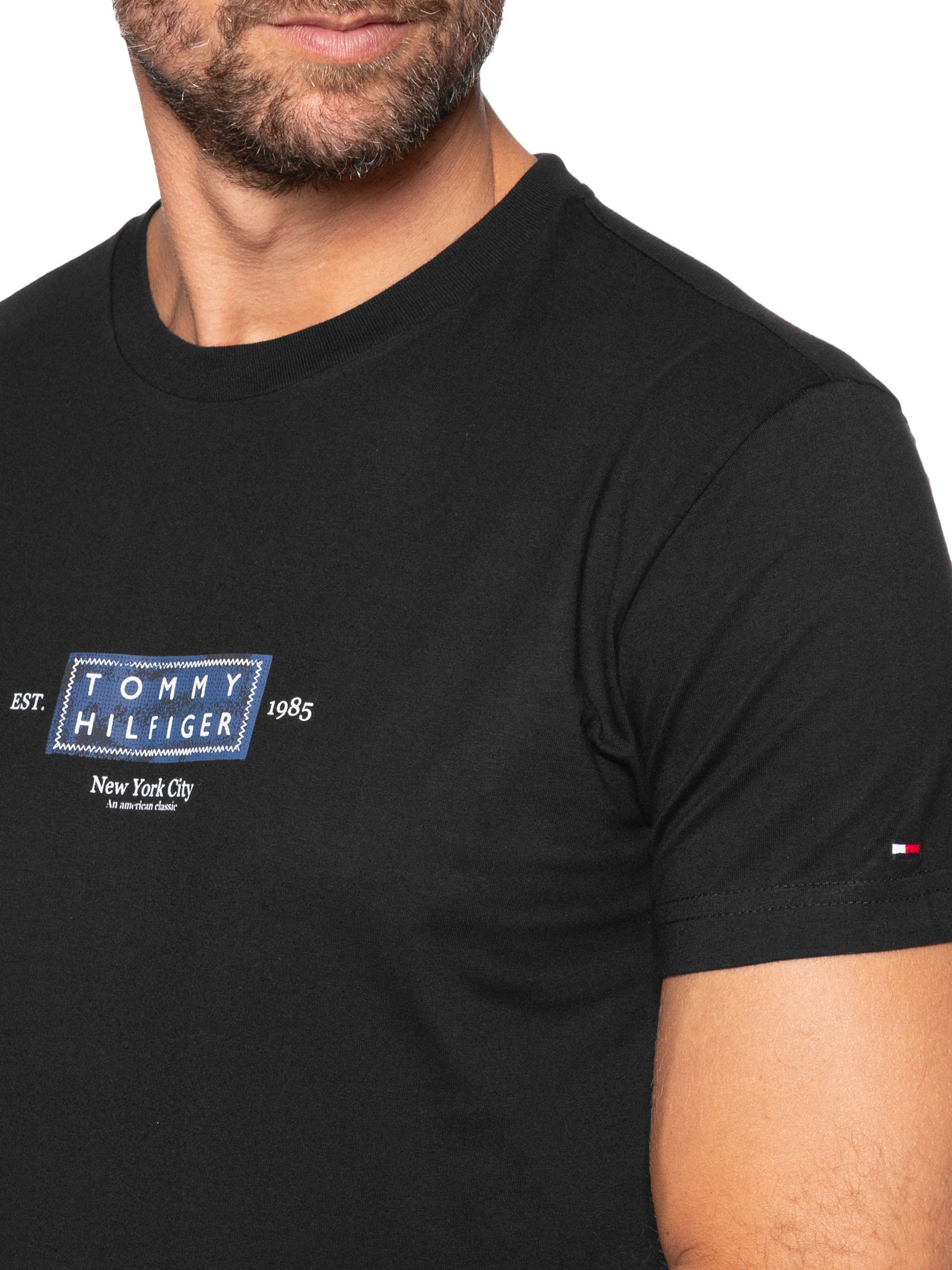 Camiseta Masculina Regular Fit Heritage Preto Tommy Hilfiger