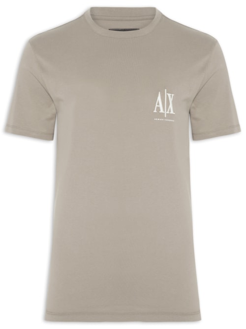 Camiseta Masculina Regular Fit Icon A|X Bordado – Bege
