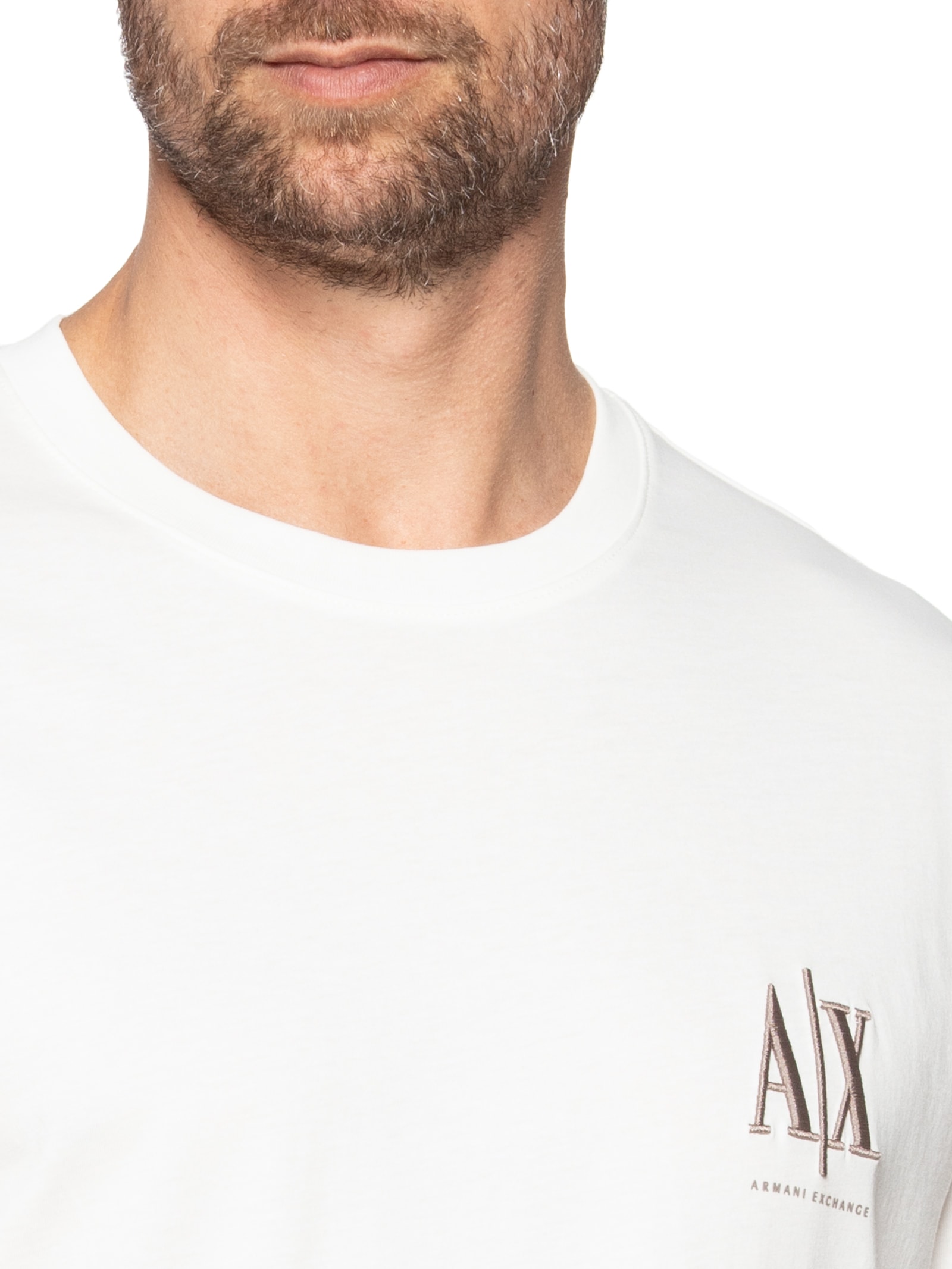 Camiseta Masculina Regular Fit Icon A|X Bordado Branco Armani Exchange
