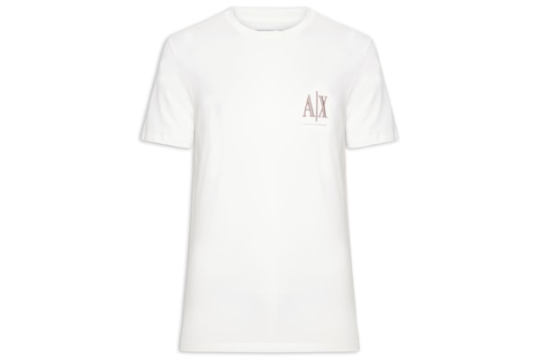 Camiseta Masculina Regular Fit Icon A|X Bordado - Branco