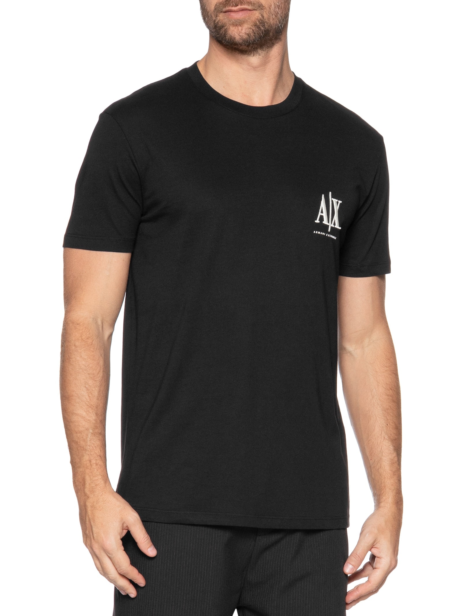 Armani Exchange - Camiseta Masculina Regular Fit Icon A|X Bordado