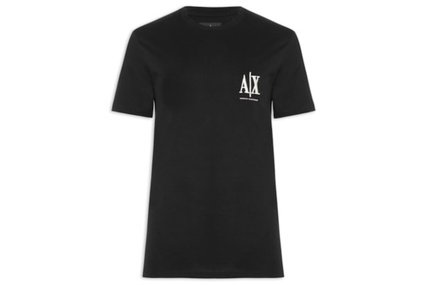 Camiseta Masculina Regular Fit Icon A|X Bordado - Preto