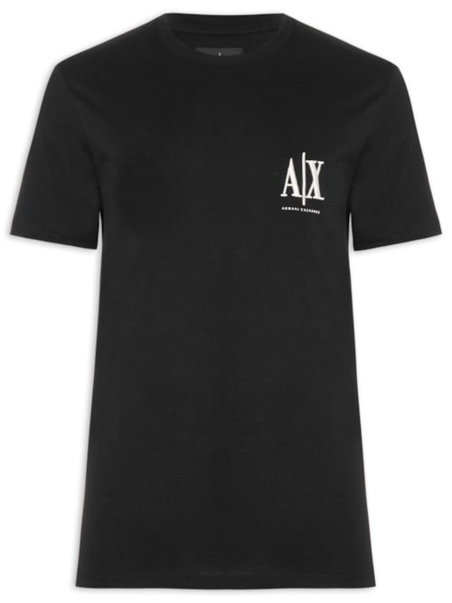 Camiseta Masculina Regular Fit Icon A|X Bordado - Preto