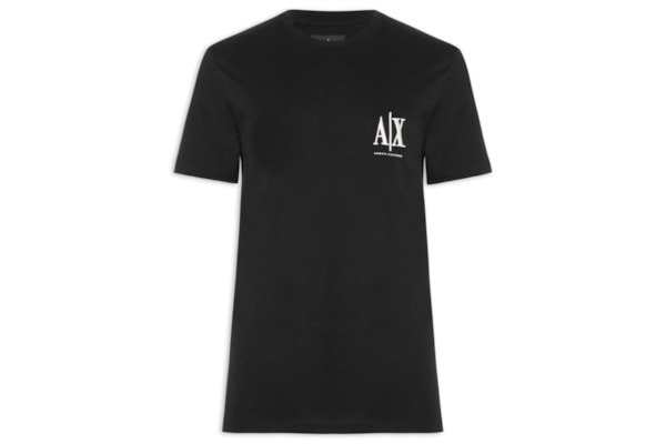 Camiseta Masculina Regular Fit Icon A|X Bordado - Preto