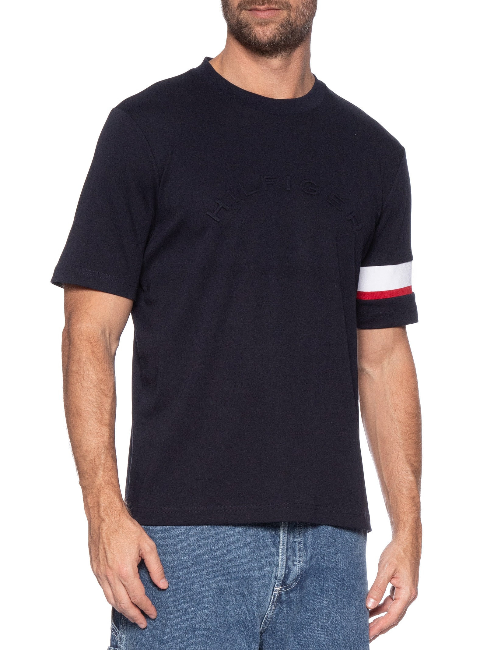 Camiseta Masculina Regular Fit Insert Azul Tommy Hilfiger