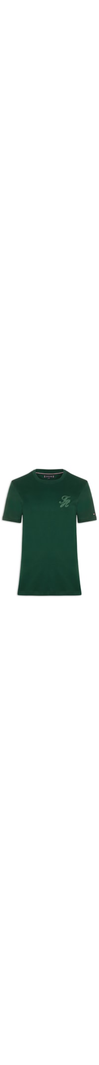 Camiseta Masculina Regular Fit Interlock Script Logo - Verde