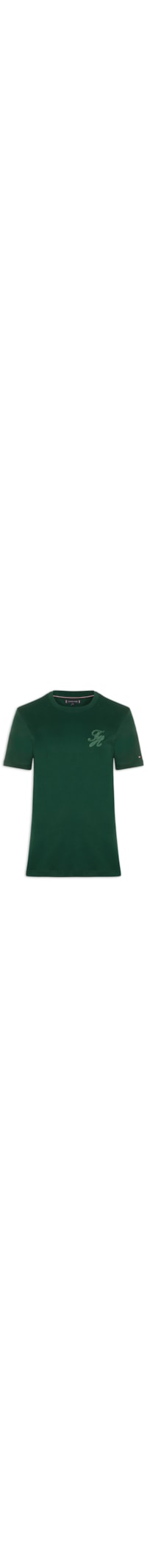 Camiseta Masculina Regular Fit Interlock Script Logo - Verde