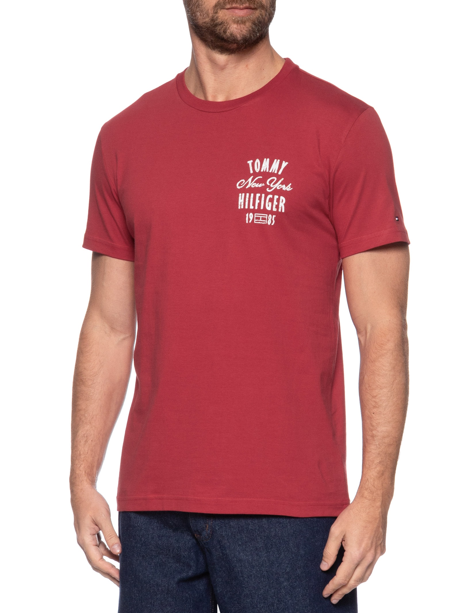 Camiseta Masculina Regular Fit Inverse Climate Graphic Vermelho Tommy Hilfiger