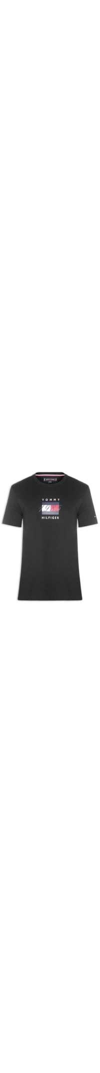 Camiseta Masculina Regular Fit Linear Flag Graphic - Preto