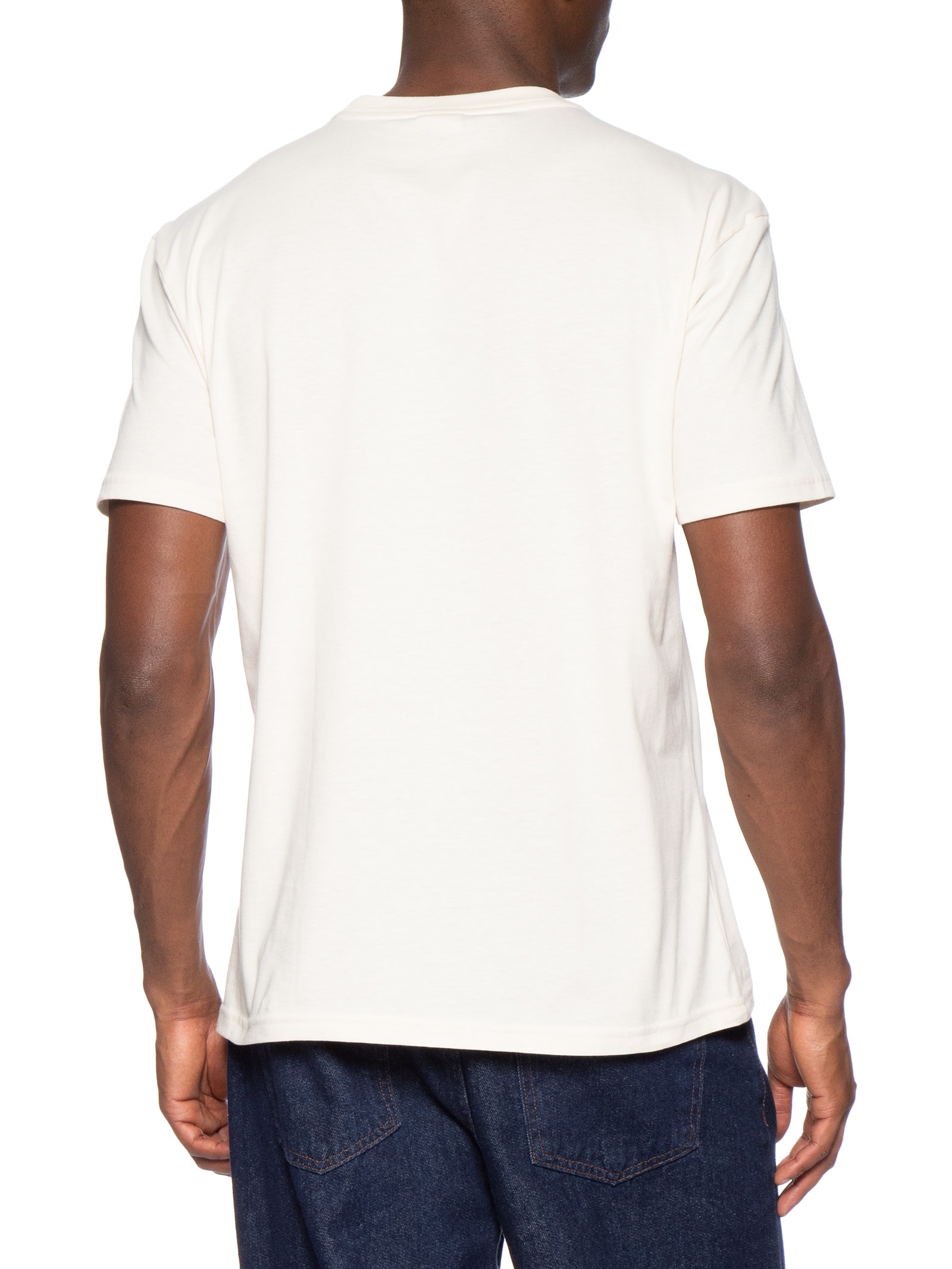 Camiseta Masculina Regular Fit Linear Logo Bordado Branco Tommy Jeans