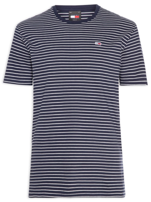 Camiseta Masculina Regular Fit Listrada – Azul