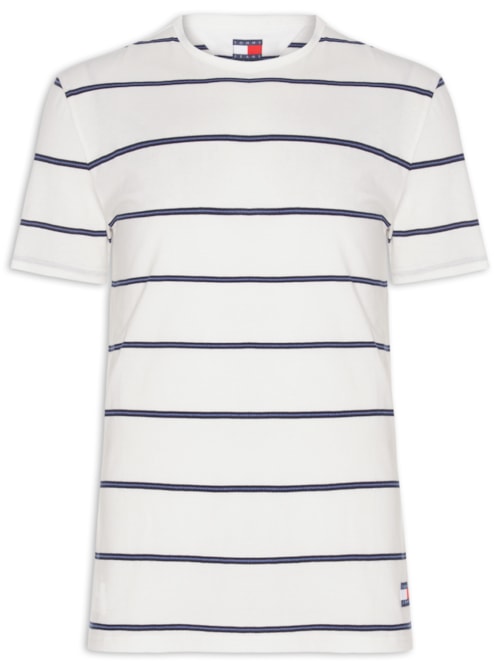 Camiseta Masculina Regular Fit Listrada – Branco