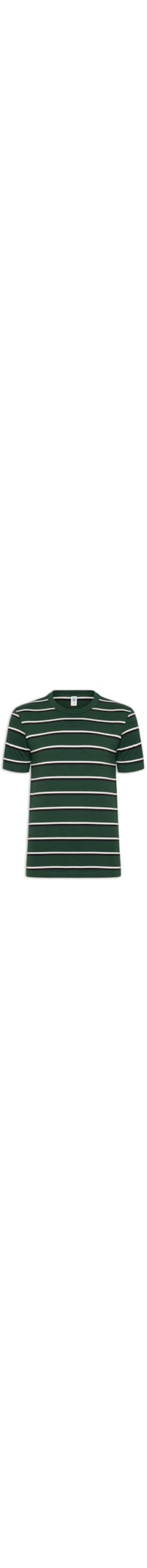 Camiseta Masculina Regular Fit Listrada Fio Tinto - Verde