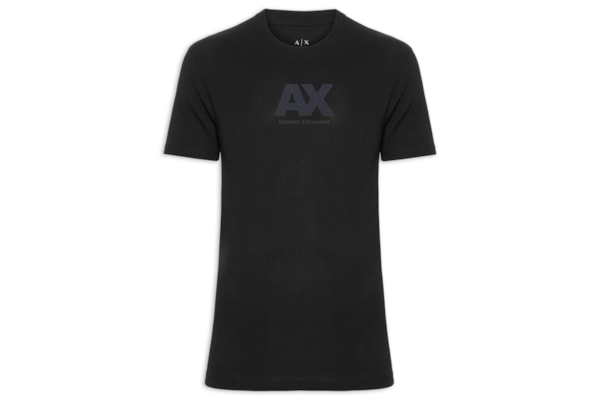 Camiseta Masculina Regular Fit Logo Ax - Preto