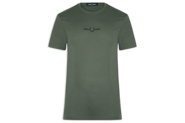 Camiseta Masculina Regular Fit Logo Bordado Em Algodão - Verde