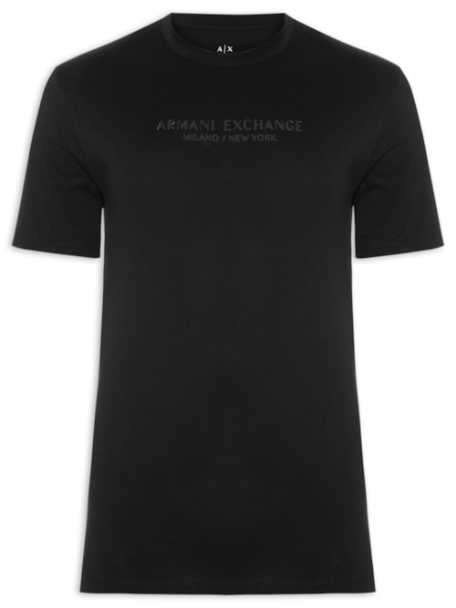Camiseta Masculina Regular Fit Logo Milano / New York – Preto