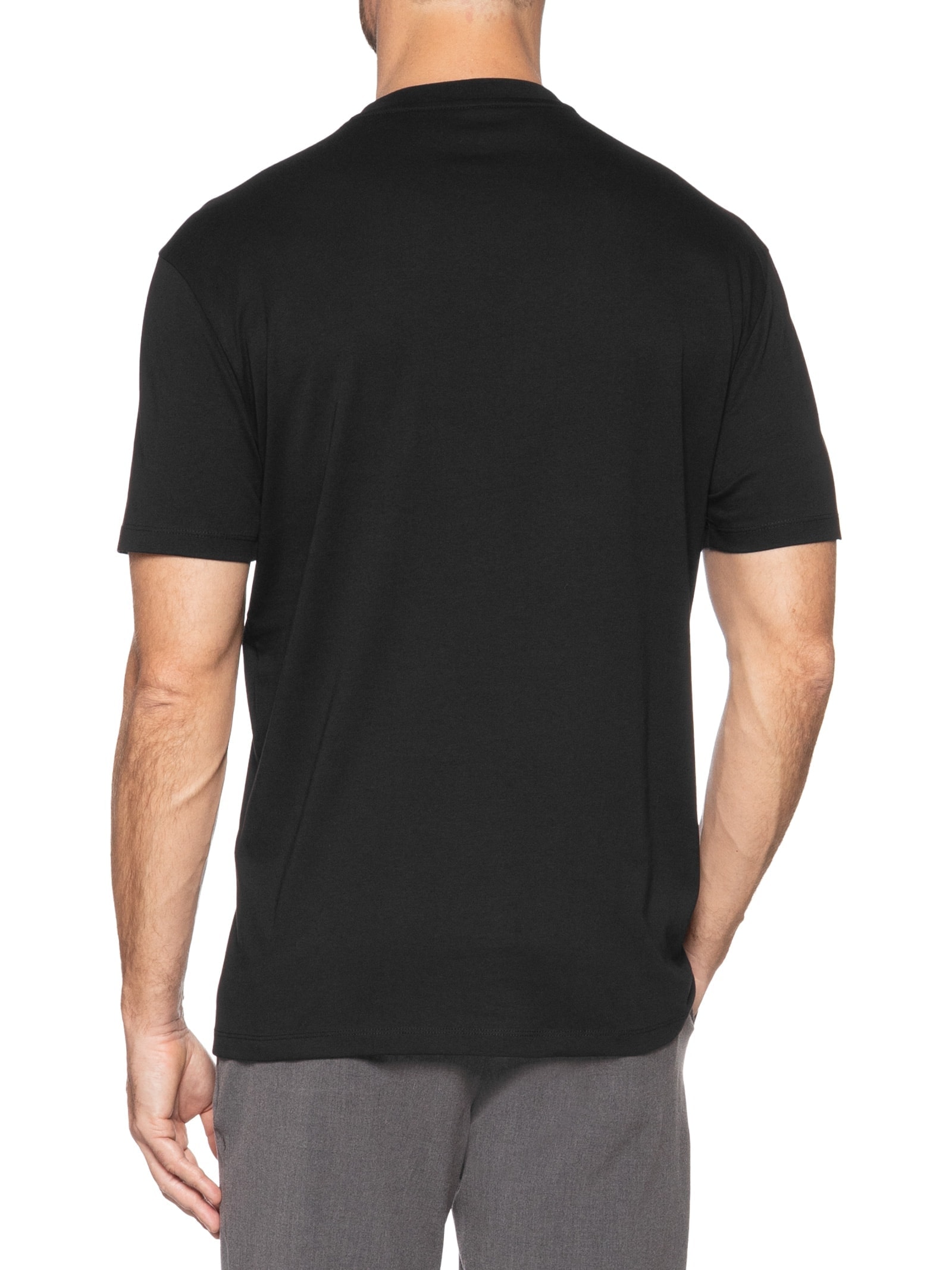 Camiseta Masculina Regular Fit Logo Milano / New York Preto Armani Exchange
