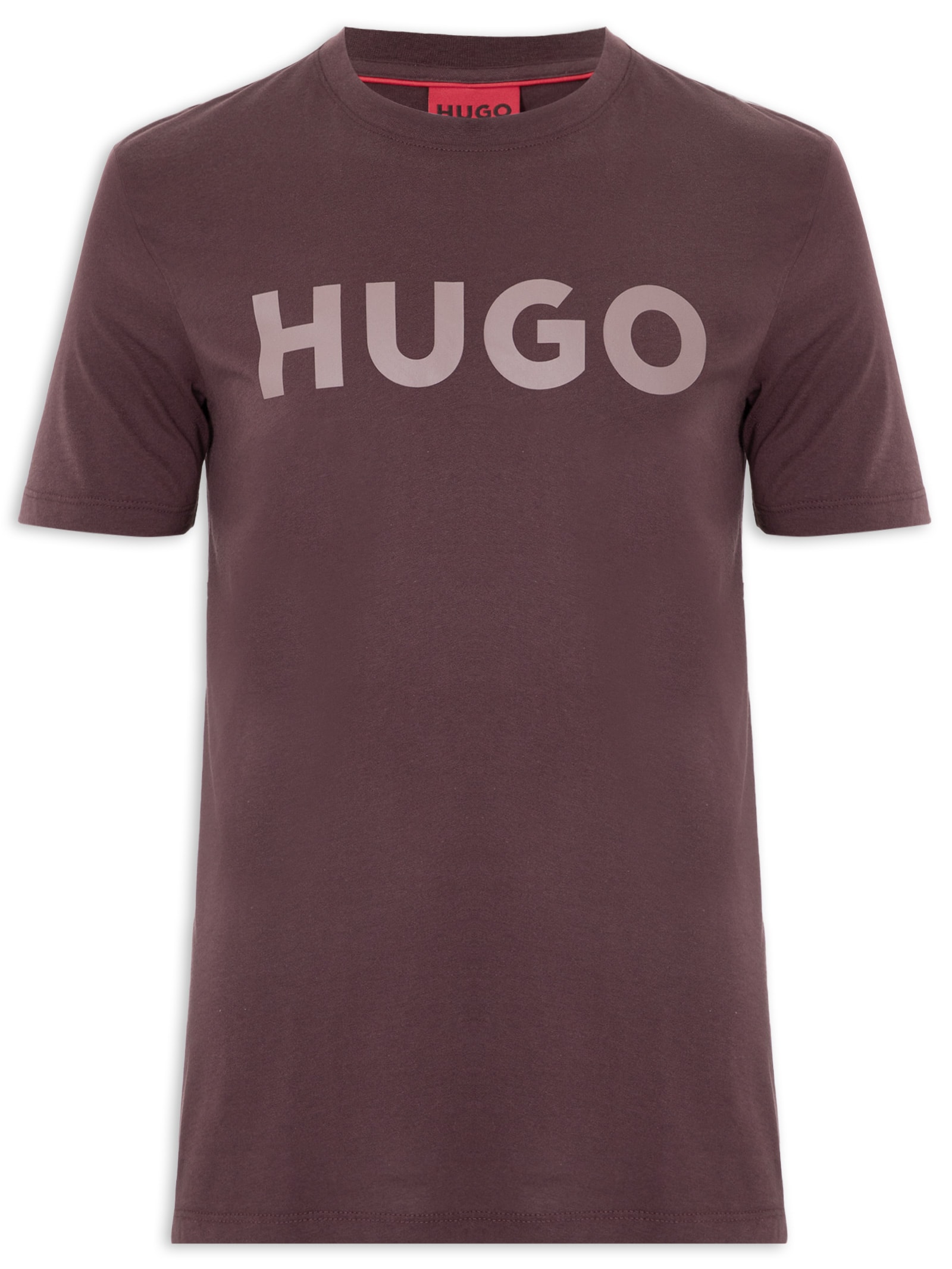 Camiseta Masculina Regular Fit Logo Printed Dulivi Marrom Hugo