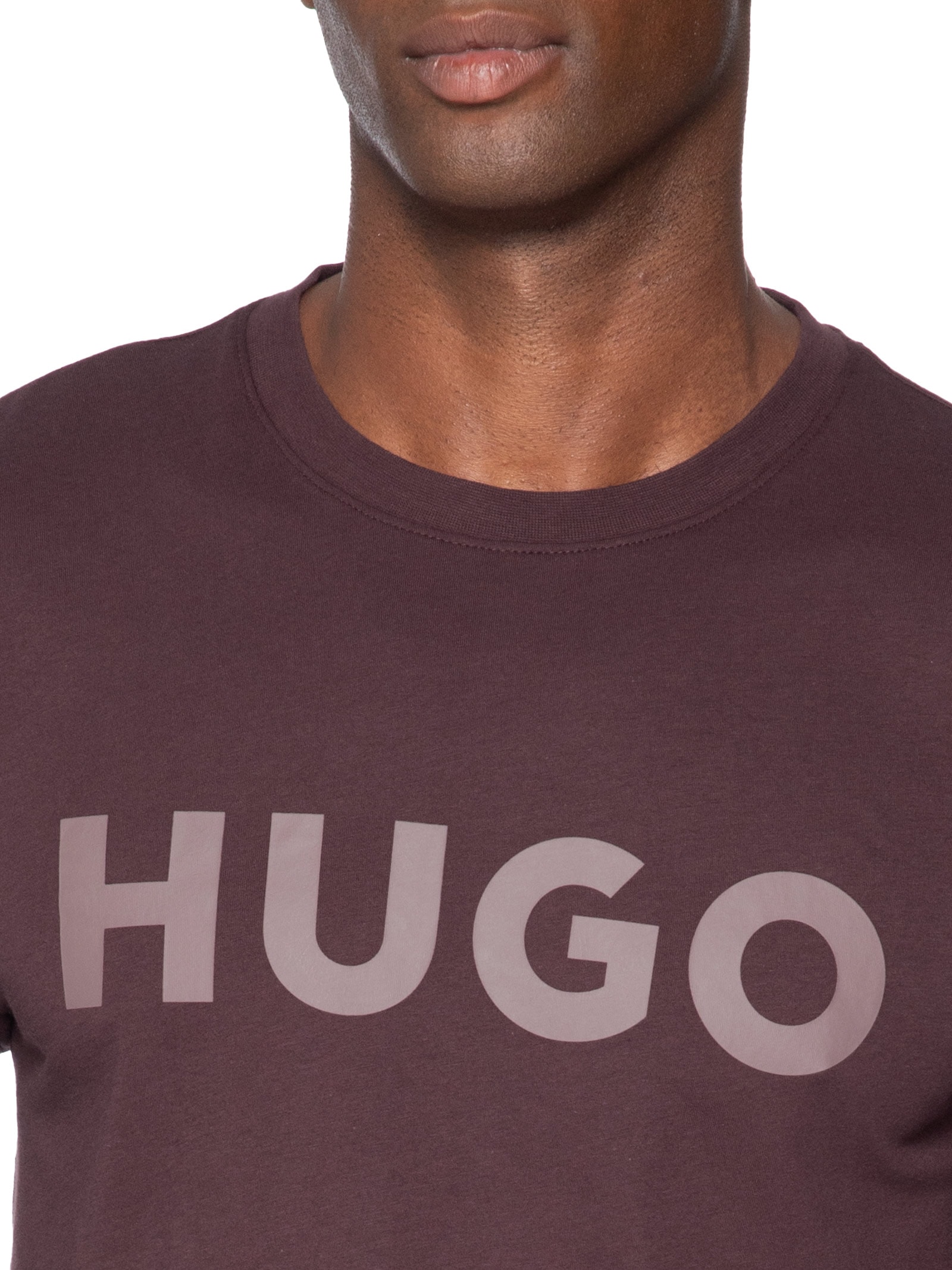 Camiseta Masculina Regular Fit Logo Printed Dulivi Marrom Hugo