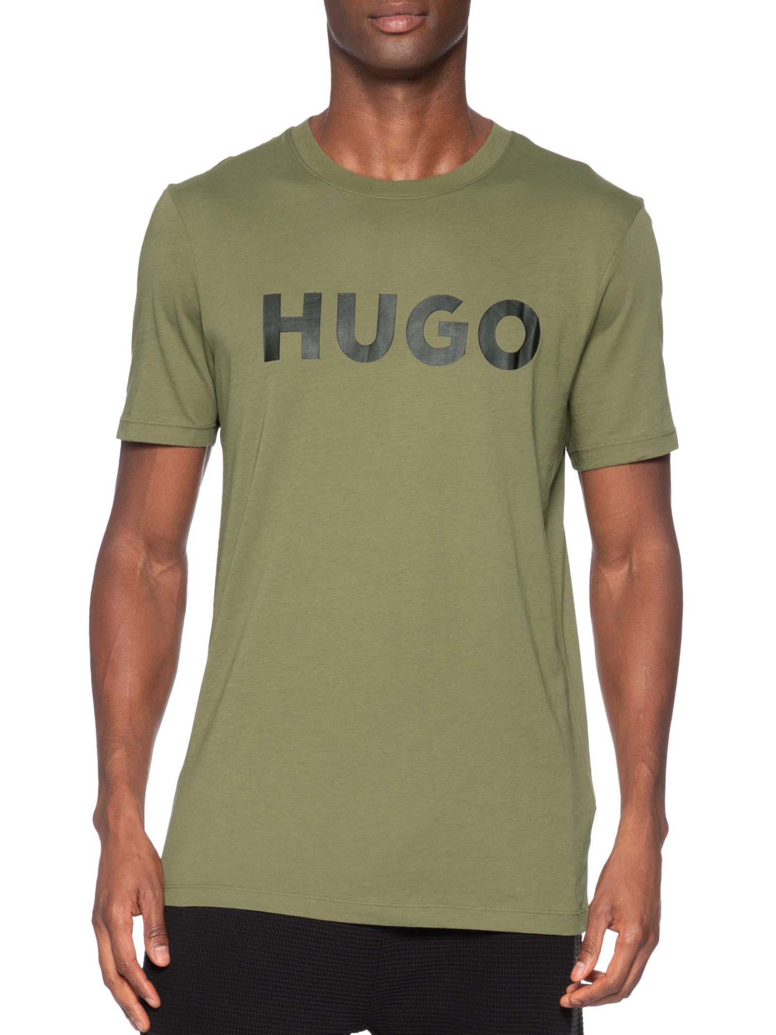 Camiseta Masculina Regular Fit Logo Printed Dulivio Verde Hugo