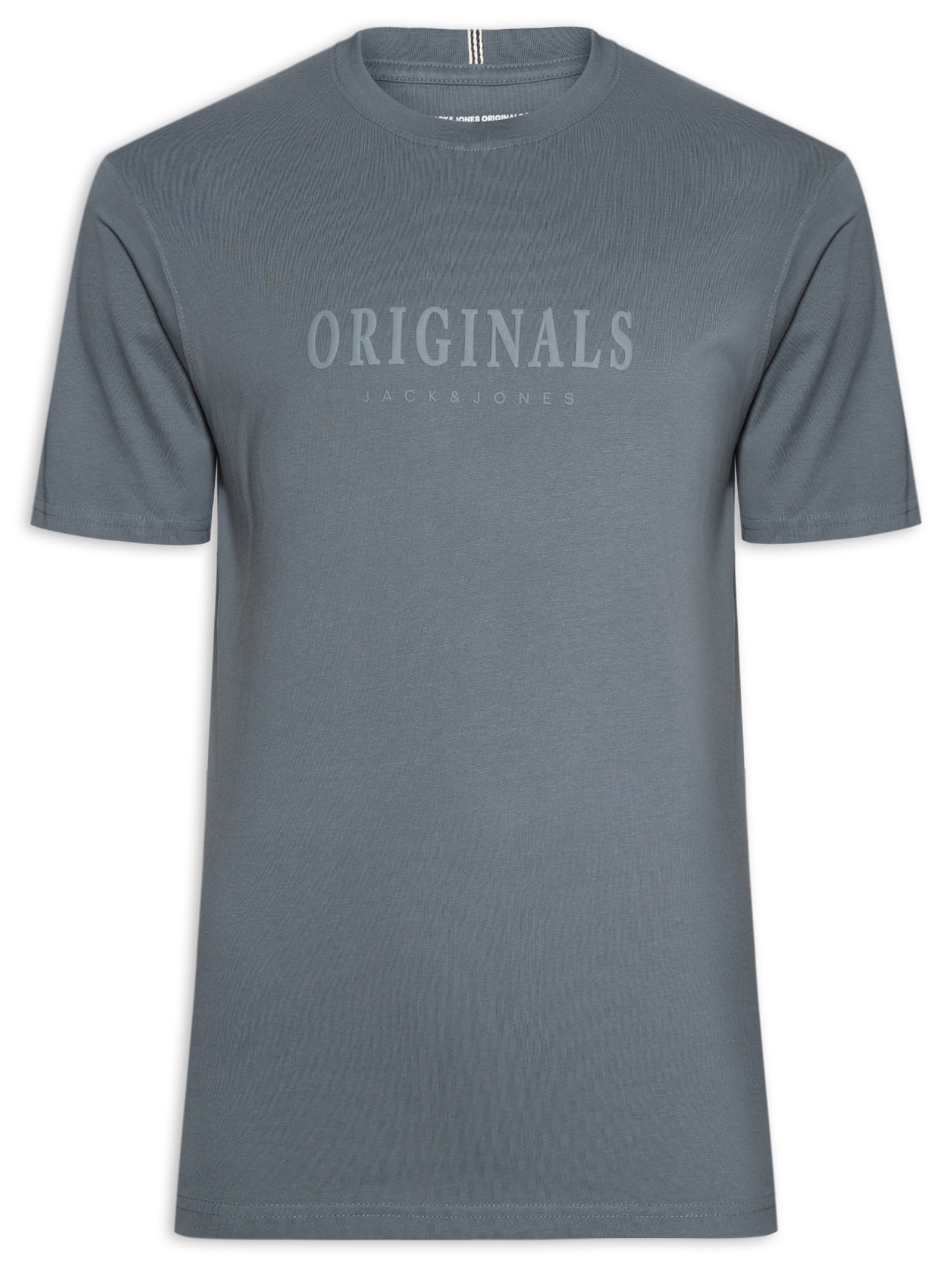 Camiseta Masculina Regular Fit Logo Rubber Azul Jack & Jones