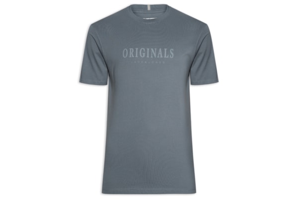 Camiseta Masculina Regular Fit Logo Rubber - Azul