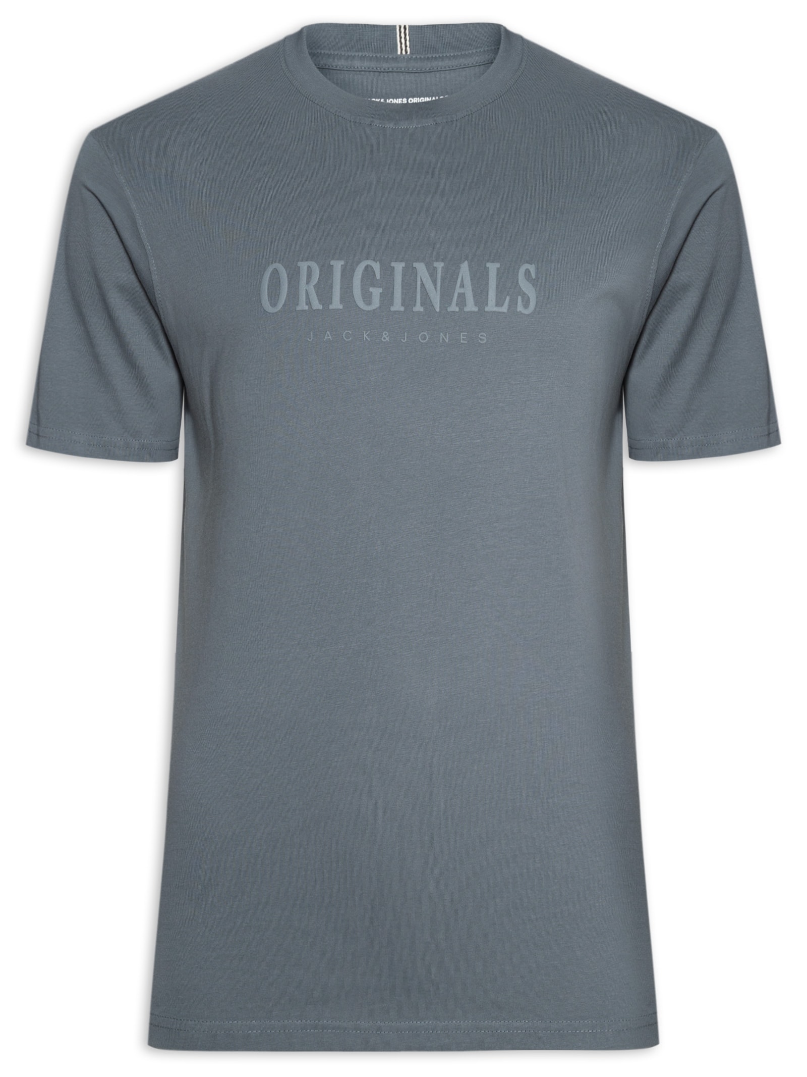 Camiseta Masculina Regular Fit Logo Rubber Azul Jack & Jones