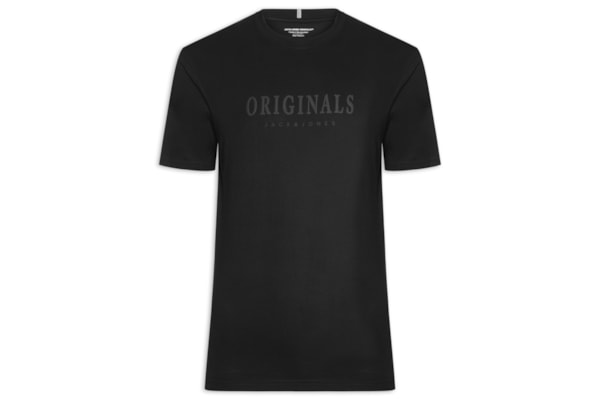 Camiseta Masculina Regular Fit Logo Rubber - Preto