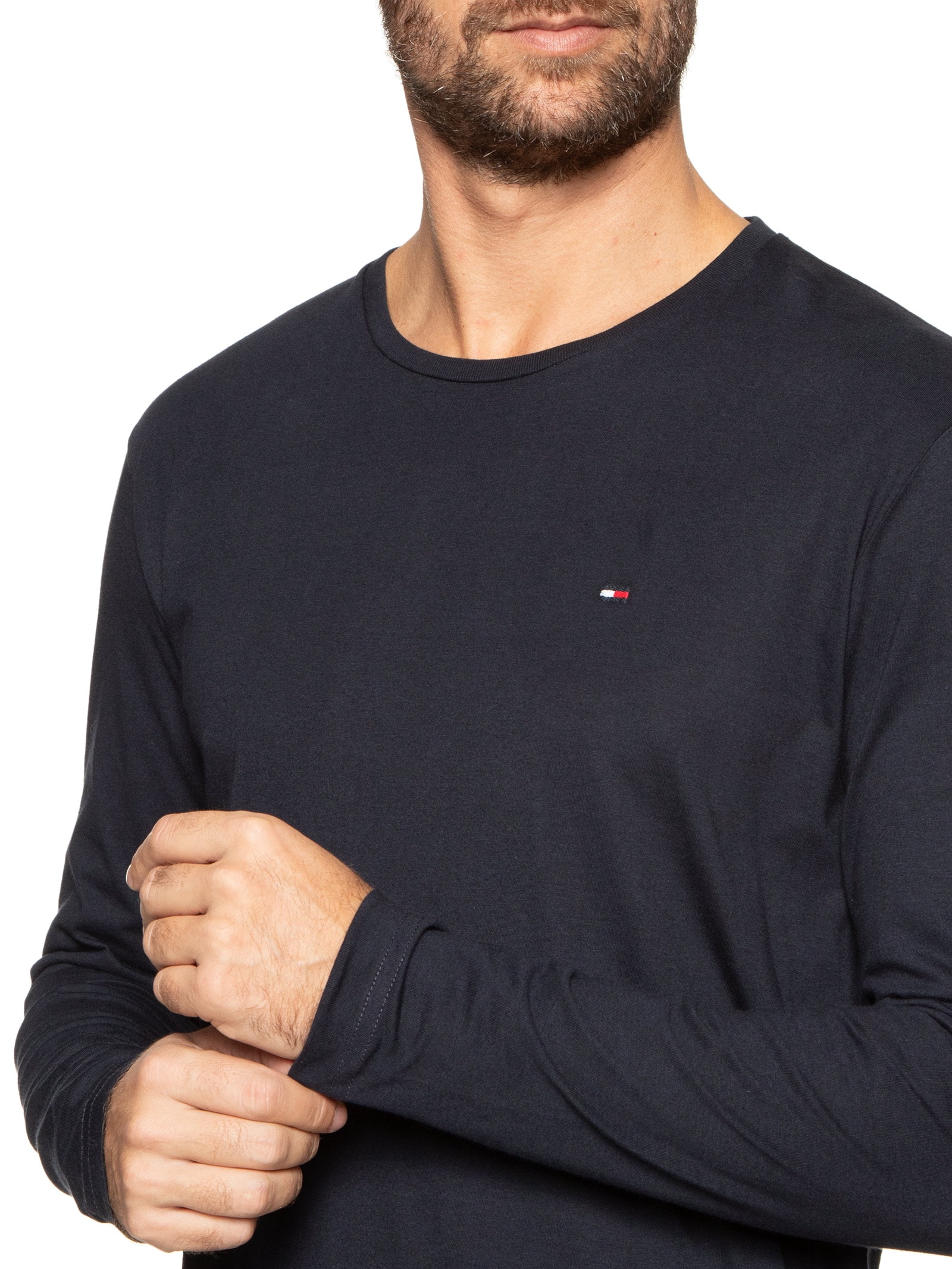 Camiseta Masculina Regular Fit Long Sleeve Azul Tommy Hilfiger