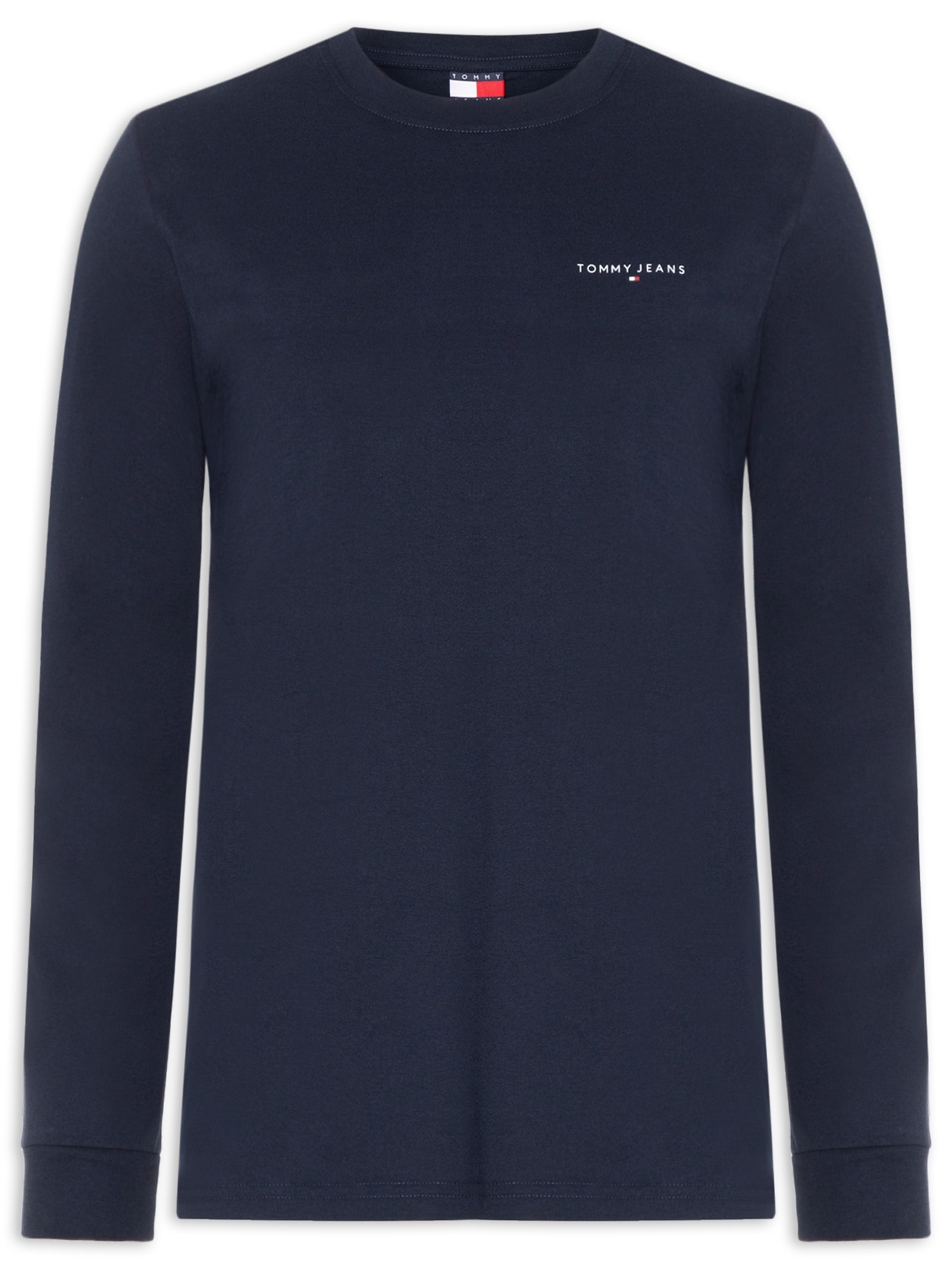 Camiseta Masculina Regular Fit Manga Longa com Silk Azul Tommy Jeans