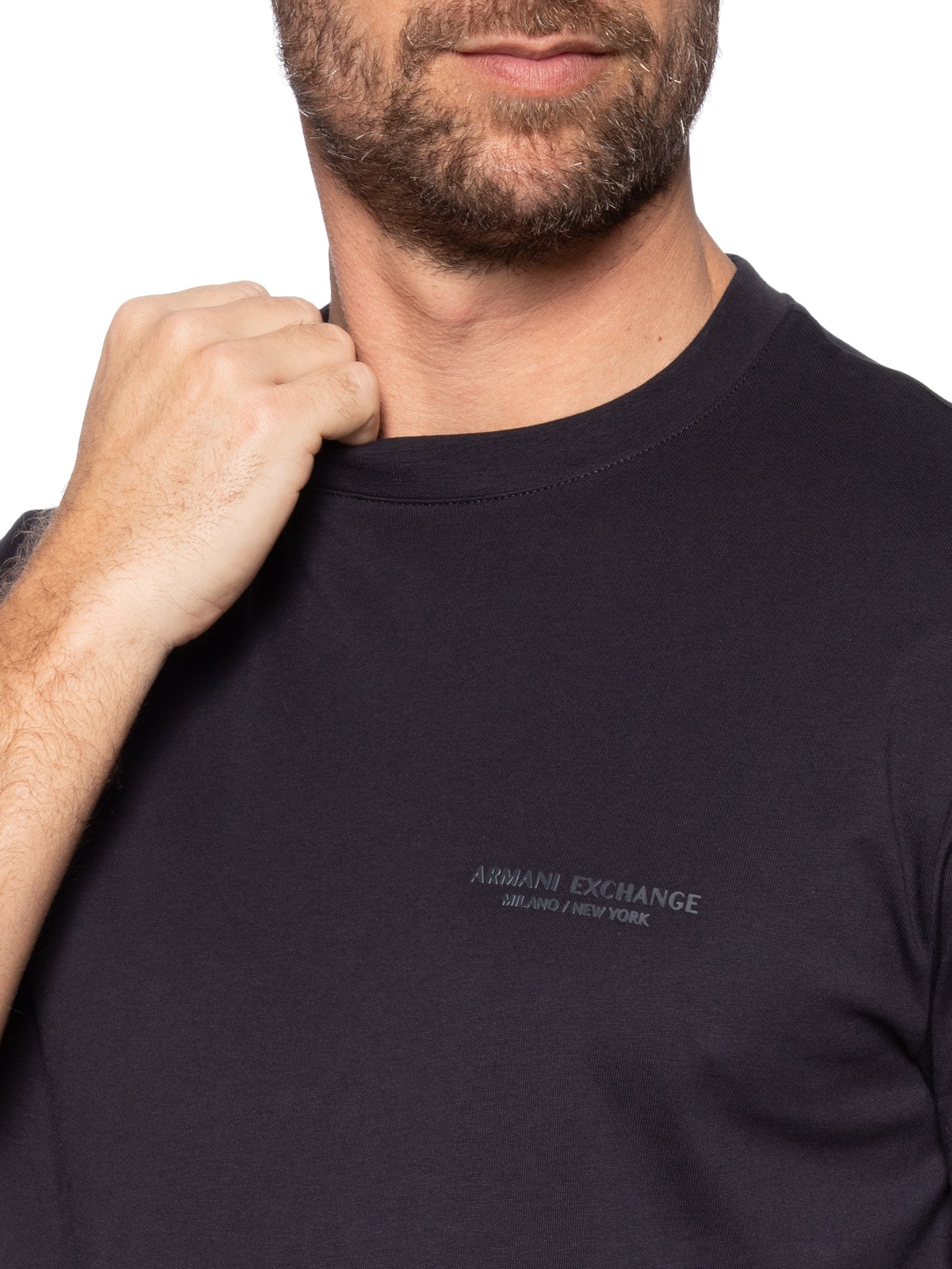 Camiseta Masculina Regular Fit Milano / New York Azul Armani Exchange
